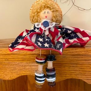 Wooden Americana Girl Shelf Sitter